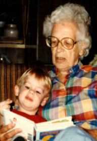 ethel reading with grandson