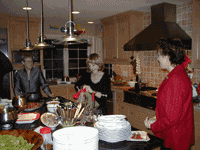 friends preparing to fondue