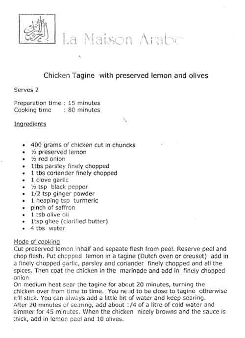 chicken tagine